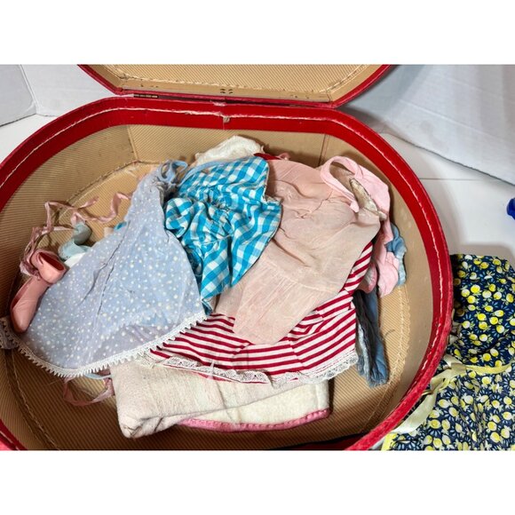 Vintage Doll Clothing Lot With Red Case & Accessories Dresses Bonnets Estate Sal - Picture 5 of 10